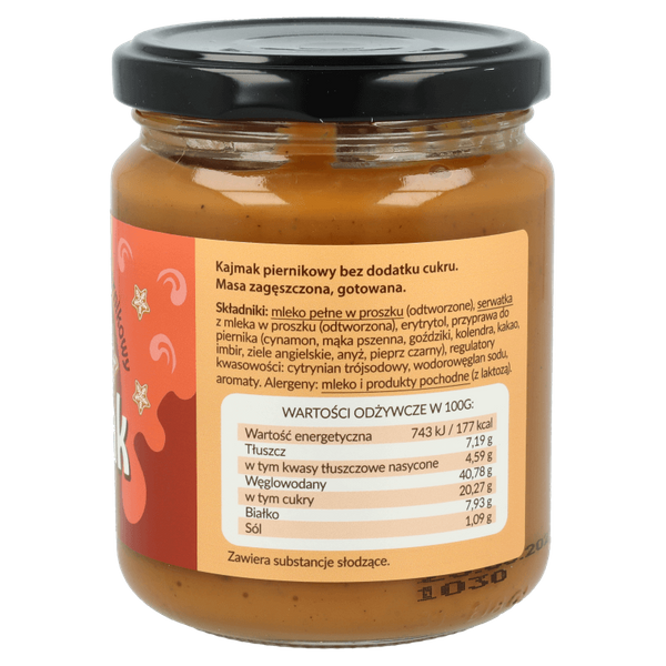 Kajmak bez dodatku cukru piernikowy 260g