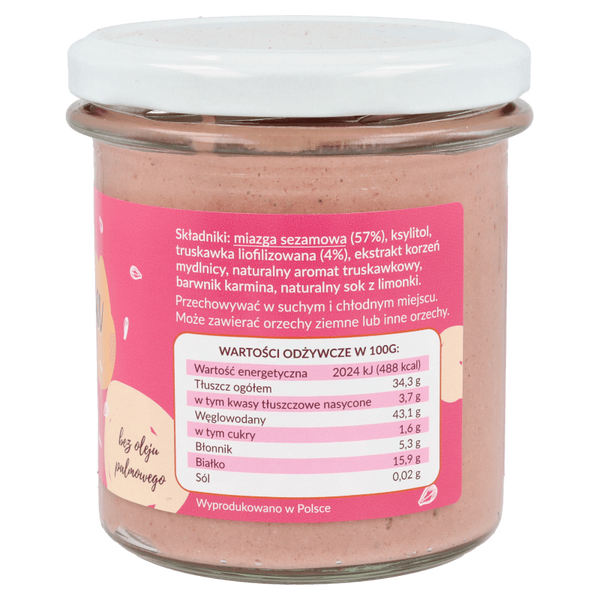 Chałwa turecka z truskawką liofilizowaną bez cukru 300g