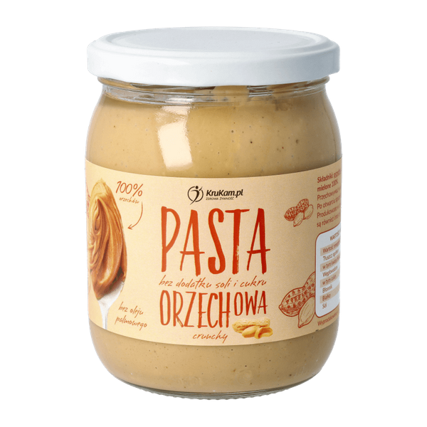 Pasta Orzechowa Crunchy z kawałkami orzechów 100% 500g