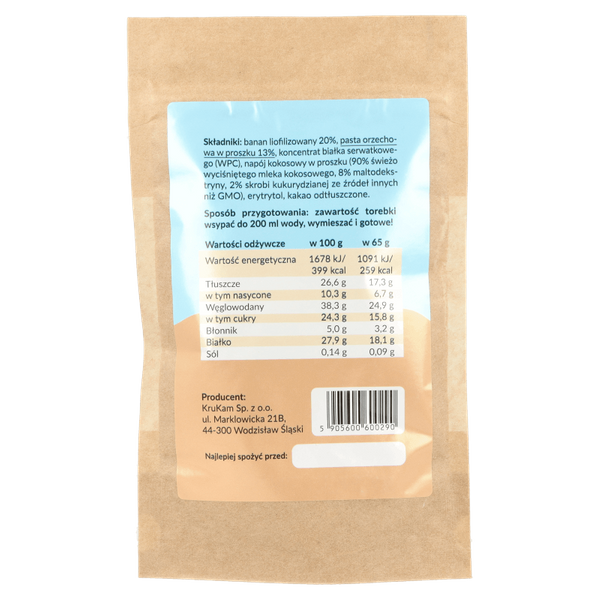 -30%Mieszanka na shake wysokobiałkowy orzech banan 65g(Data:20.02.2026)