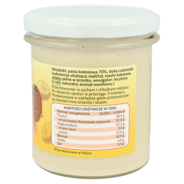 Czekokos Pasta kokosowa z białą czekoladą 300g
