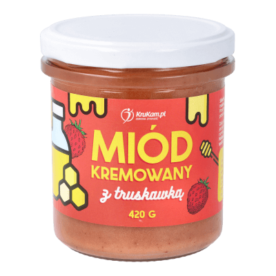 Miód kremowany z truskawką 420g