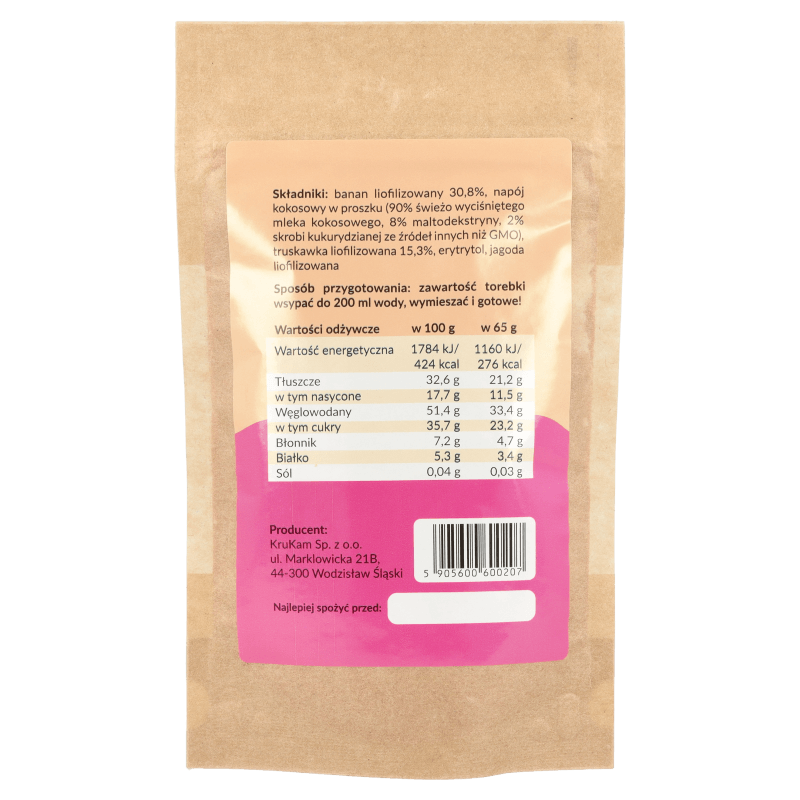 Mieszanka na shake banan truskawka 65g