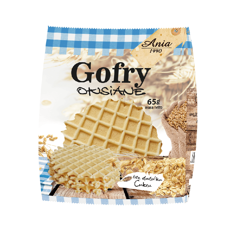 Gofry owsiane naturalne bez dodatku cukru 65g Ania