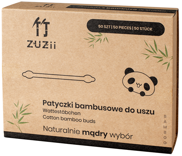 Zuzii Patyczki kosmetyczne z bambusa dla dzieci i niemowląt 50szt