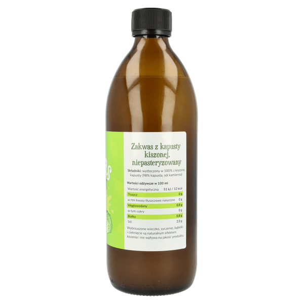 Zakwas z kapusty niepasteryzowany 500ml