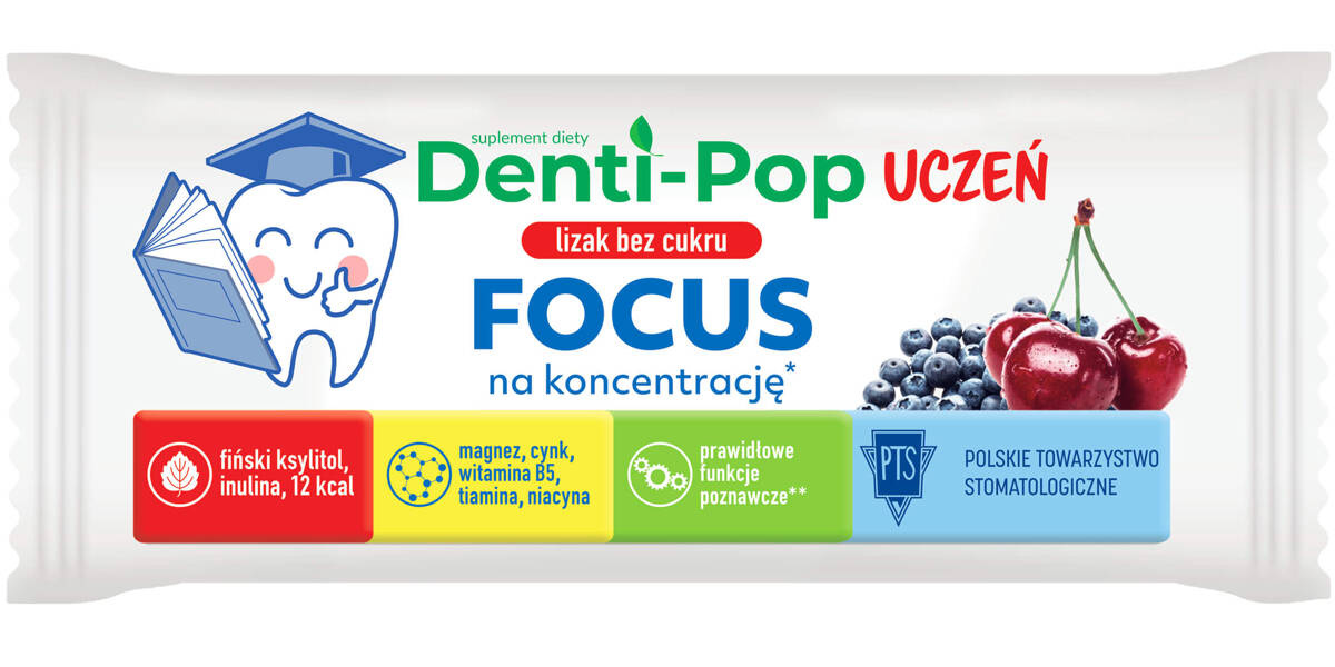 Denti – Pop UCZEŃ Lizak bez cukru FOCUS