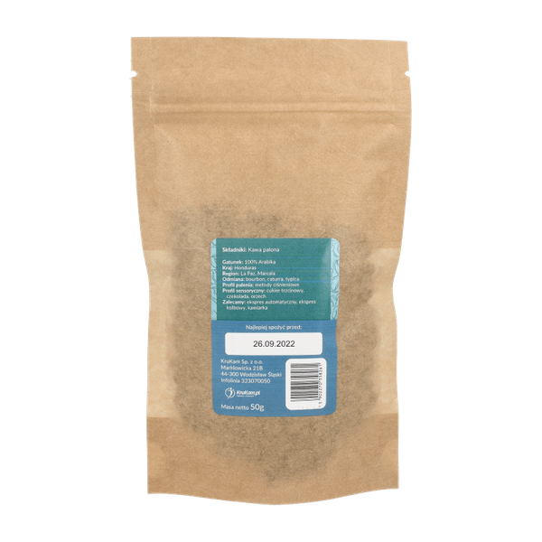 -50%Kawa ziarnista Honduras Marcala 50g(Data:27.02.2026)