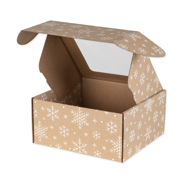 Karton świąteczny z okienkiem śnieżynki Mały