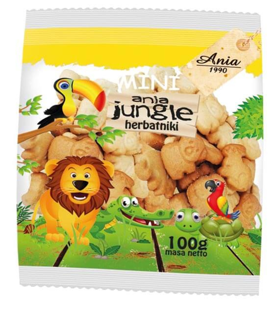 Herbatniki pszenne Mini Jungle 100g Ania