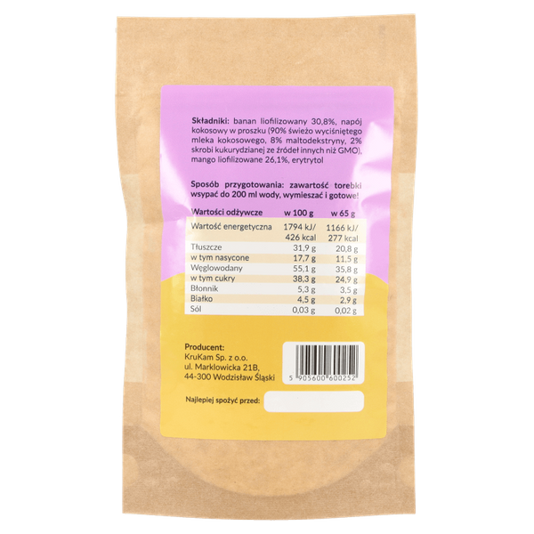 Mieszanka na shake banan mango 65g