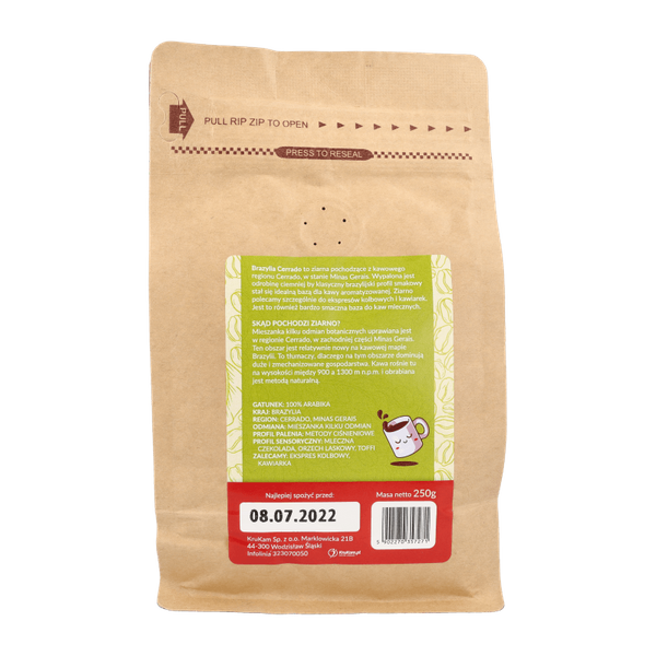Kawa ziarnista Brazylia Cerrado pistacjowa 250g