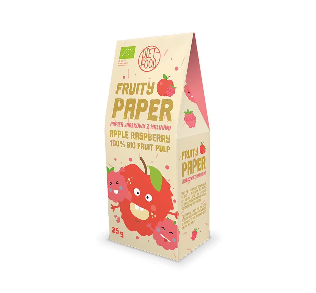 Bio papier owocowy z jabłka z malinami 25g Diet-Food