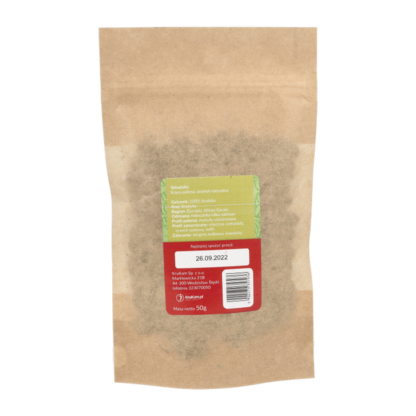 -50%Kawa ziarnista Brazylia Cerrado laskowa 50g (Data:27.02.2026)