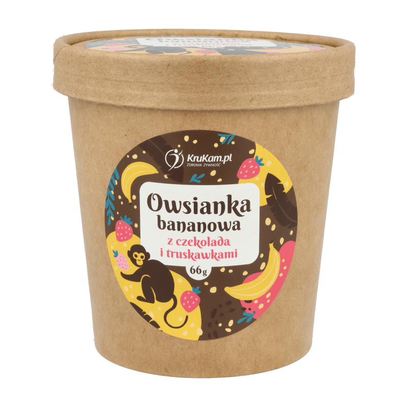 Owsianka bananowa z czekoladą i truskawkami 66g