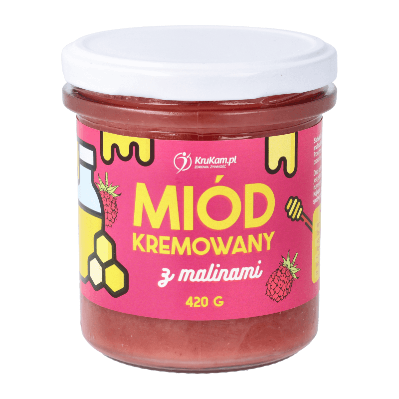 Miód kremowany z malinami 420g