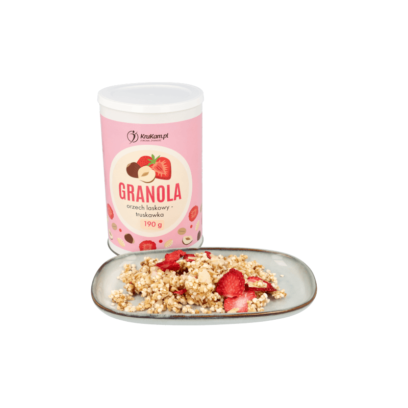 -75%Granola orzech laskowy-truskawka 190g(Data:11.10.2025)