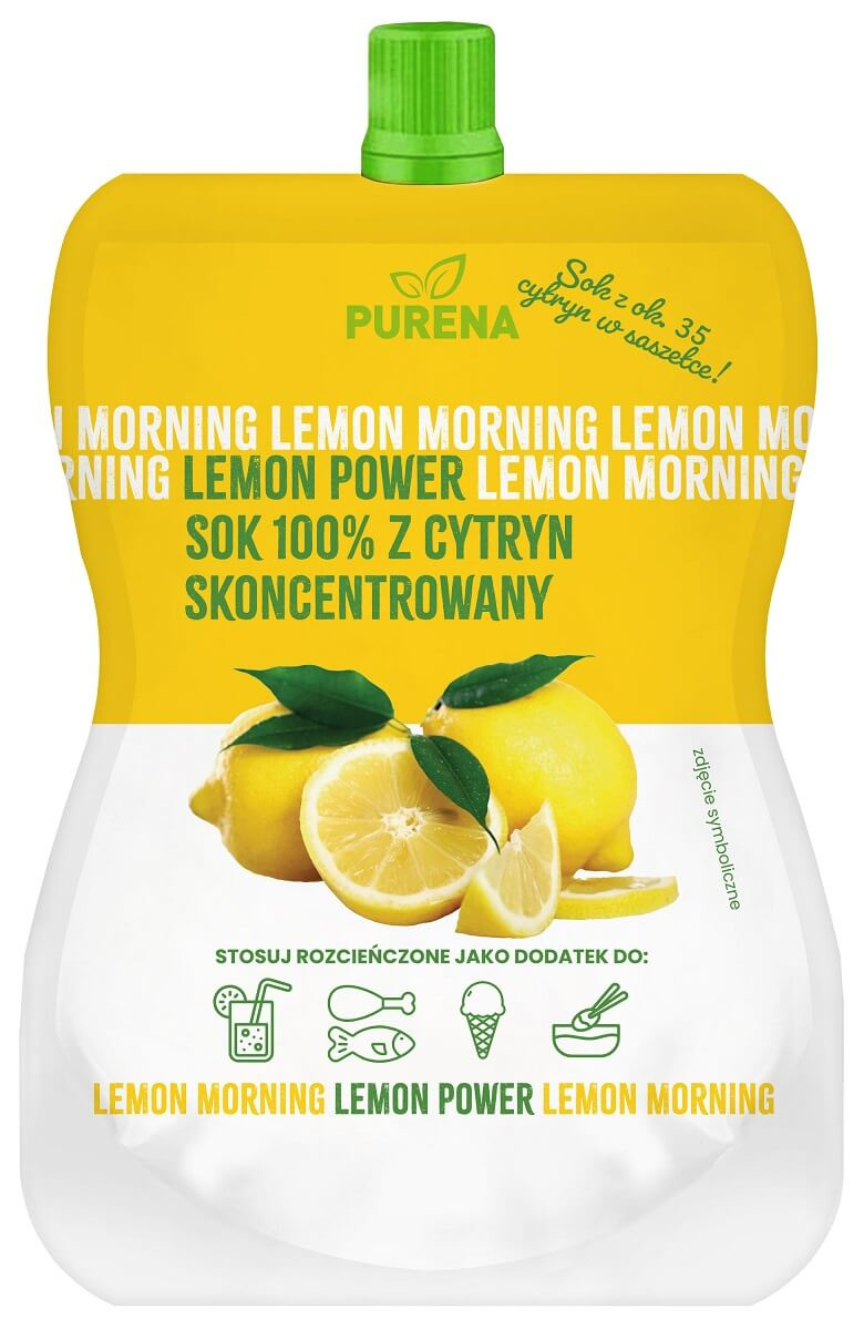 -50%LEMON POWER sok 100% z cytryn 180g Purena(Data:11.2025)