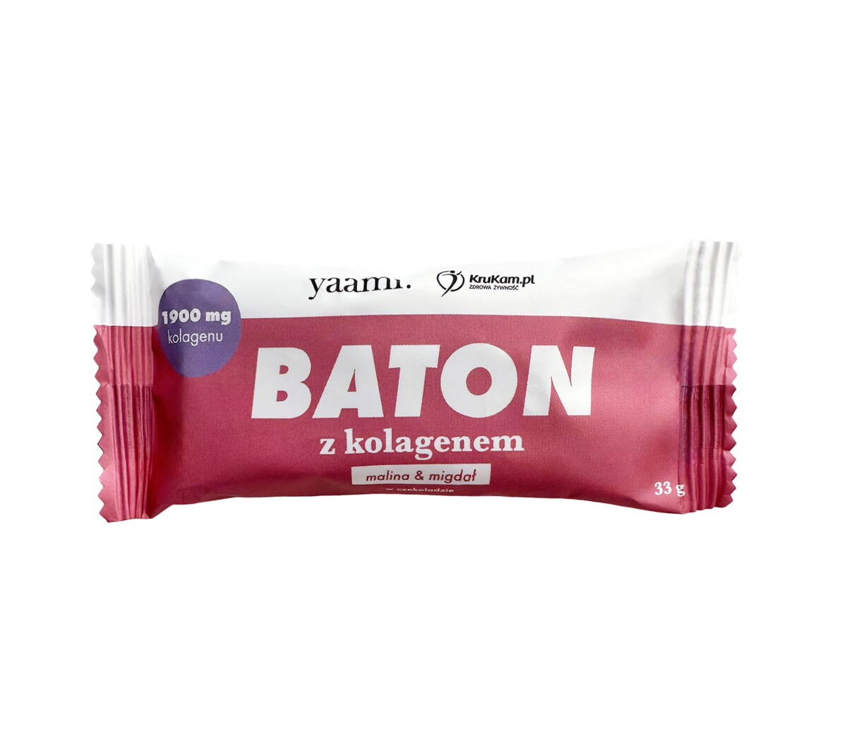 Yaami Baton z kolagenem (malina, migdał) 33g