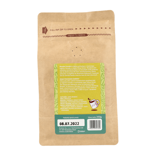 Kawa mielona Brazylia Cerrado laskowa 250g