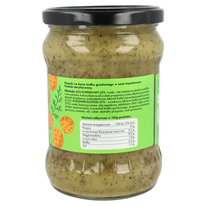 -30%Roślinne klopsiki w sosie koperkowym 500g(Data:30.04.2026)