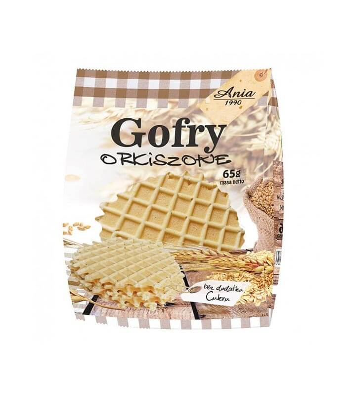 Gofry orkiszowe naturalne bez dodatku cukru 65g Ania