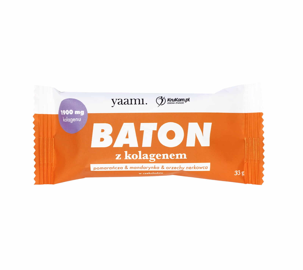 Yaami Baton z kolagenem (pomarańcza, mandarynka, nerkowiec) 33g