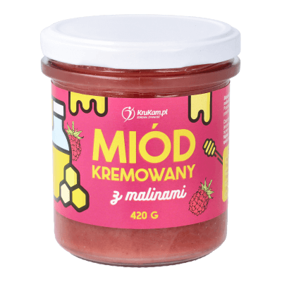 Miód kremowany z malinami 420g