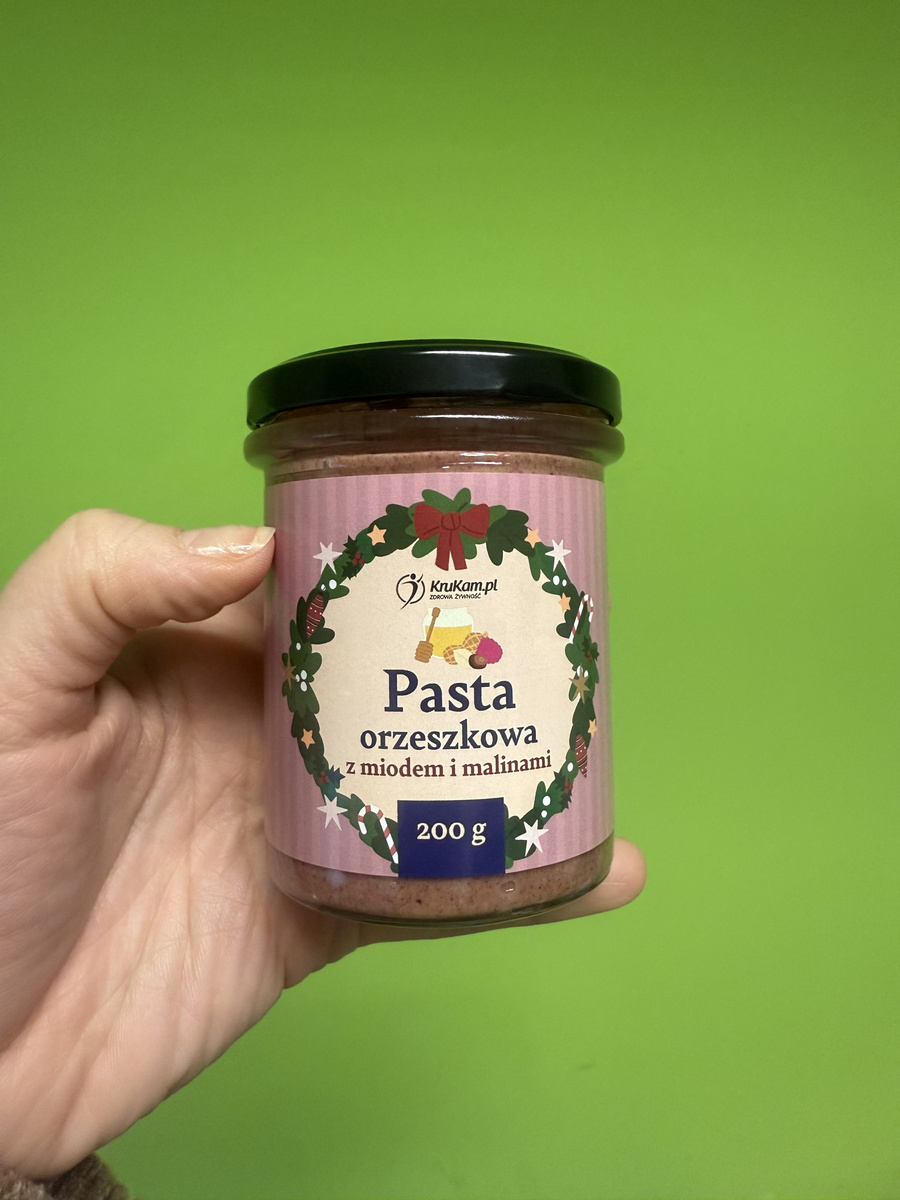 K2025 Pasta orzeszkowa z miodem i malinami 200g
