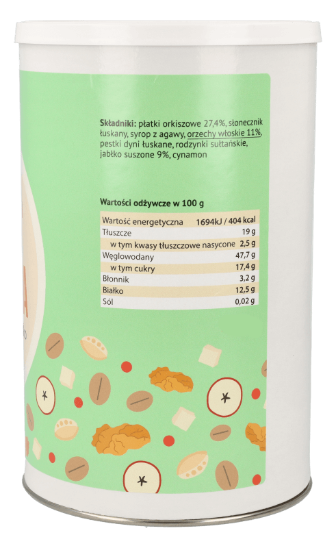 -30%Granola orzech włoski-jabłko 270g (Data:06.12.2025)