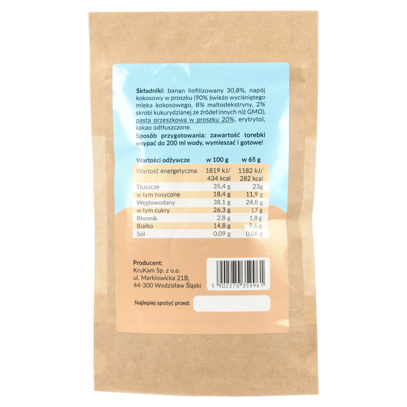 Mieszanka na shake orzech banan 65g