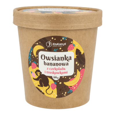 Owsianka bananowa z czekoladą i truskawkami 66g