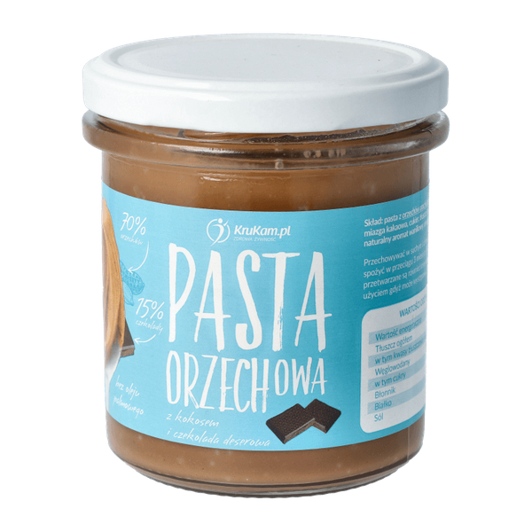 Pasta orzechowa z kokosem i czekoladą deserową 300g