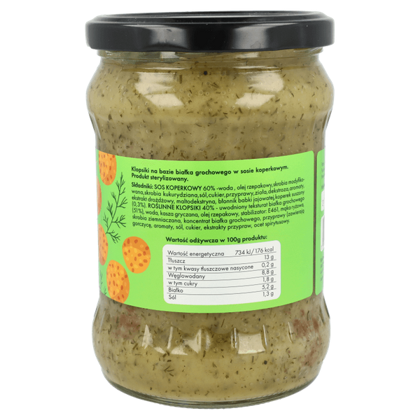 -30%Roślinne klopsiki w sosie koperkowym 500g(Data:30.04.2026)