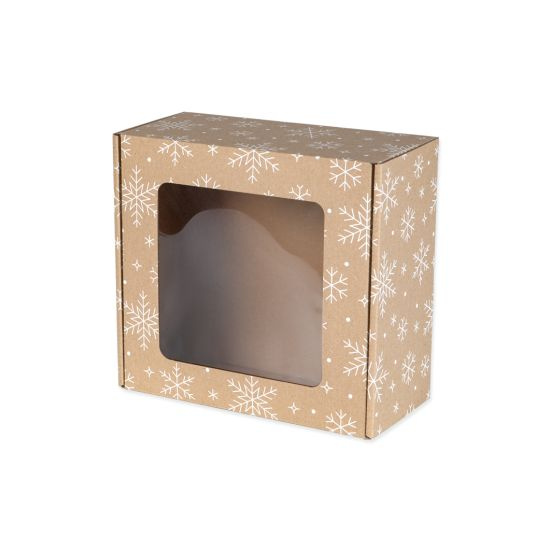 Karton świąteczny z okienkiem śnieżynki