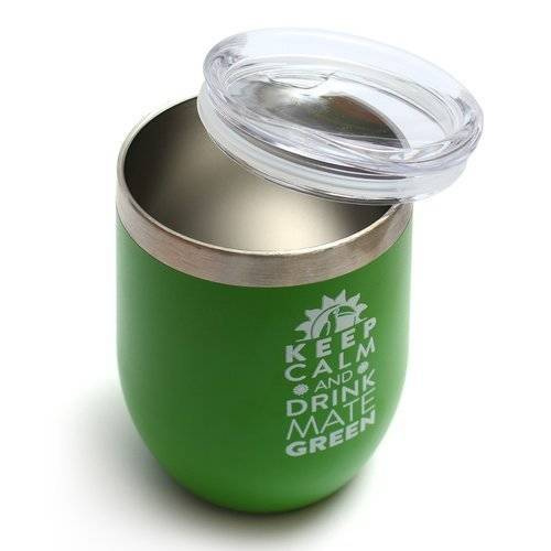 Matero stalowe Termo Moderna Verde zielone 350 ml z bombillą