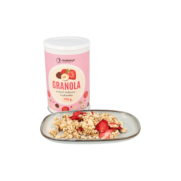 -75%Granola orzech laskowy-truskawka 190g(Data:11.10.2025)