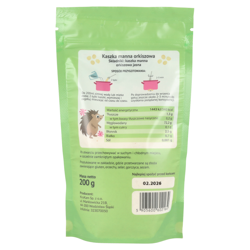Kaszka manna orkiszowa jasna 200g
