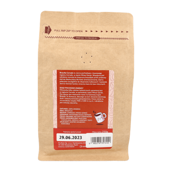 Kawa ziarnista Brazylia Cerrado karmelowa 250g