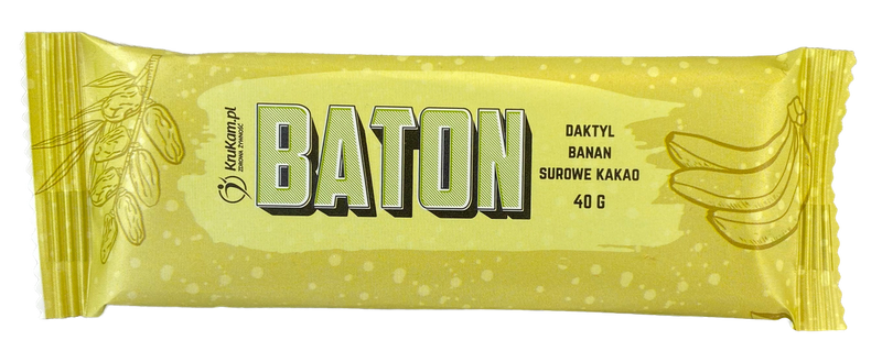 -50%Baton Daktylowy z bananem i surowym kakao 40g (Data: 09.02.2026)