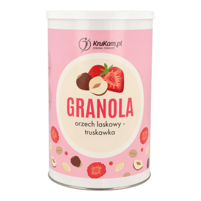 -75%Granola orzech laskowy-truskawka 190g(Data:11.10.2025)