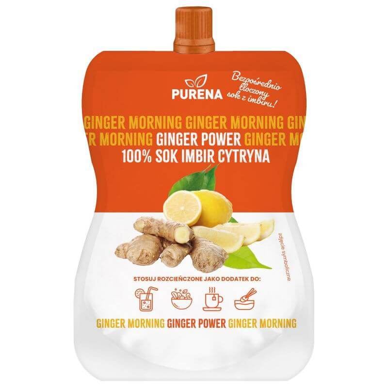 -50%Ginger morning sok z imbiru i cytryny 180ml Purena (Data:11.2025)