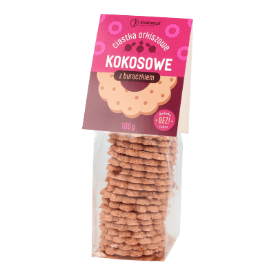 -75%Ciasteczka orkiszowe kokosowe z buraczkiem bez dodatku cukru 100g (Data: 09.10.2025)
