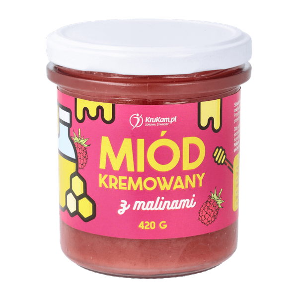 Miód kremowany z malinami 420g