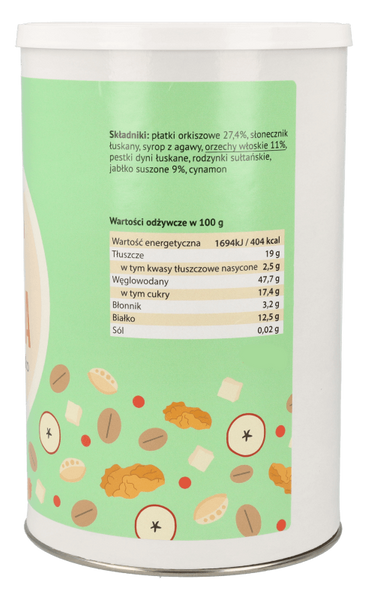 -30%Granola orzech włoski-jabłko 270g (Data:06.12.2025)