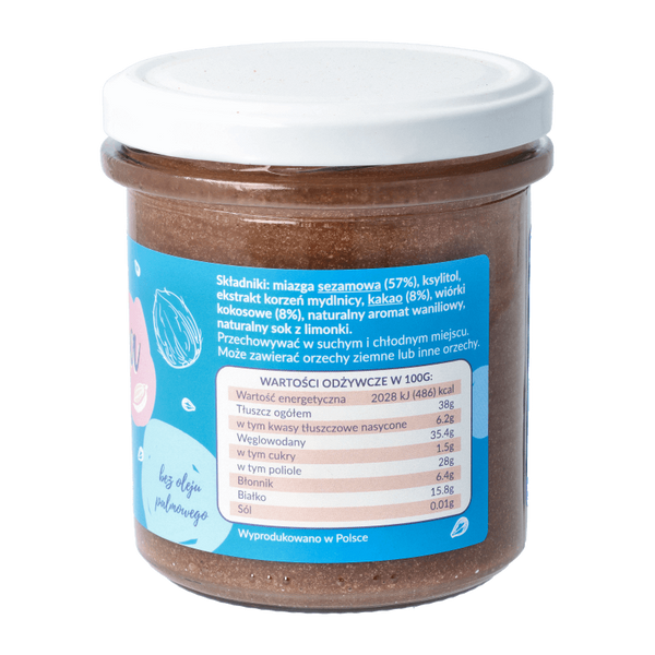 Chałwa turecka kakaowa z kokosem bez cukru 300g