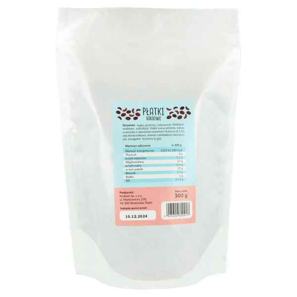 Płatki kakaowe bez dodatku cukru 300g