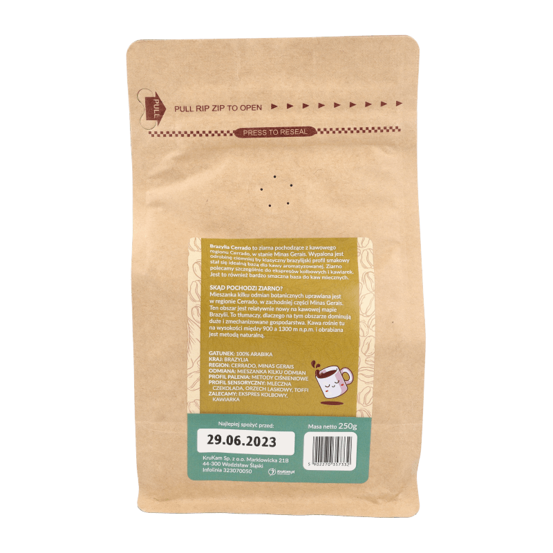 Kawa mielona Brazylia Cerrado waniliowa 250g