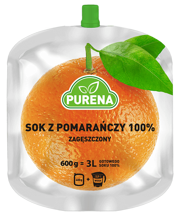 Sok Purena pomarańczowy 100% zagęszczony 600g na 3 litry soku